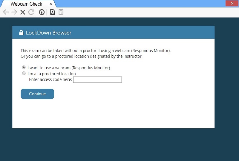 Student Respondus Lockdown Browser